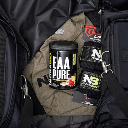 NutraBio – EAA Pure – 9 Amino Acids – Muscle Repair and Recovery, 30 Servings, Strawberry Lemon Bomb – Pre or Post Workout – All Day Recovery