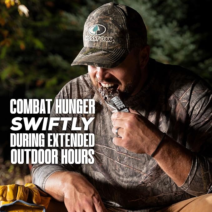 REDCON1 x Mossy Oak MRE Protein Bar, Caramel Trail Mix - 20g of Whole Food Protein + MCT Oil - Easily Digestible, Macro Balanced Low Sugar Meal Replacement Bar (12 Count)