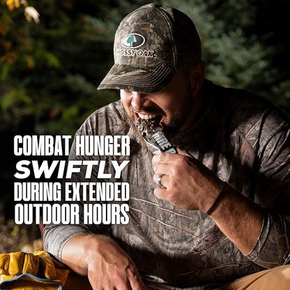 REDCON1 x Mossy Oak MRE Protein Bar, Caramel Trail Mix - 20g of Whole Food Protein + MCT Oil - Easily Digestible, Macro Balanced Low Sugar Meal Replacement Bar (12 Count)