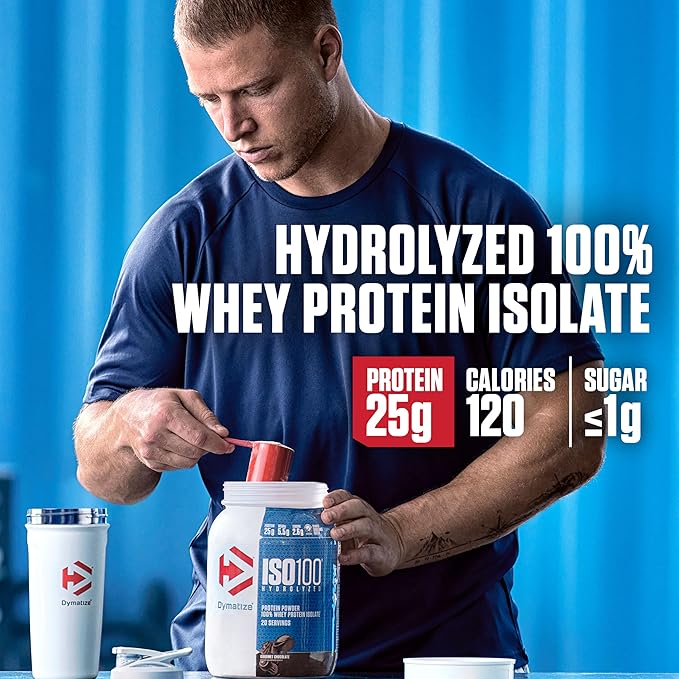 Dymatize ISO100 Hydrolyzed Protein Powder, 100% Whey Isolate Protein, 25g of Protein, 5.5g BCAAs, Gluten Free, Fast Absorbing, Easy Digesting, Fudge Brownie, 20 Servings