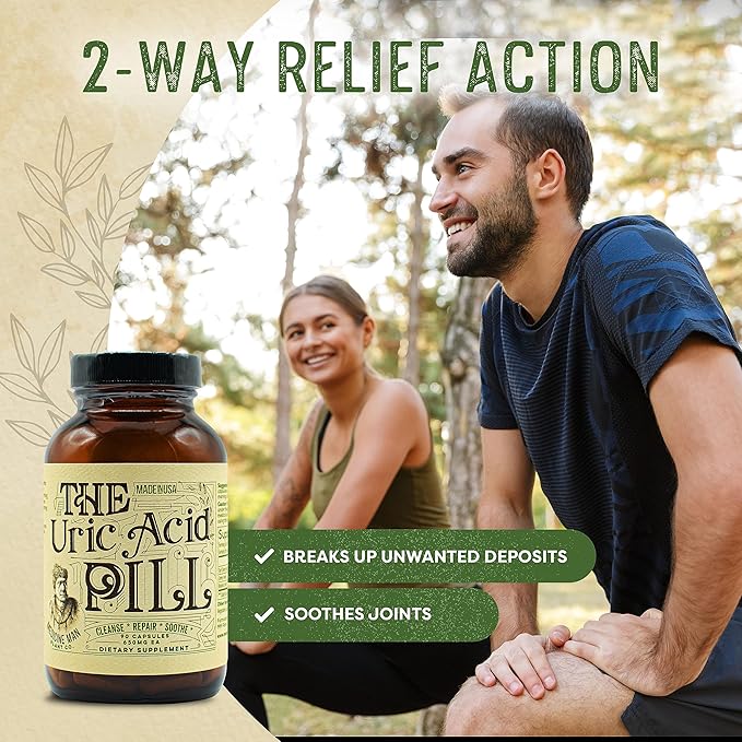 The Uric Acid Pill 90 Capsules - Uric Acid Supplement with Tart Cherry Extract, Celery Seeds, and Burdock Root - Uric Acid Support Supplement containing Non-GMO and Herbal Ingredients