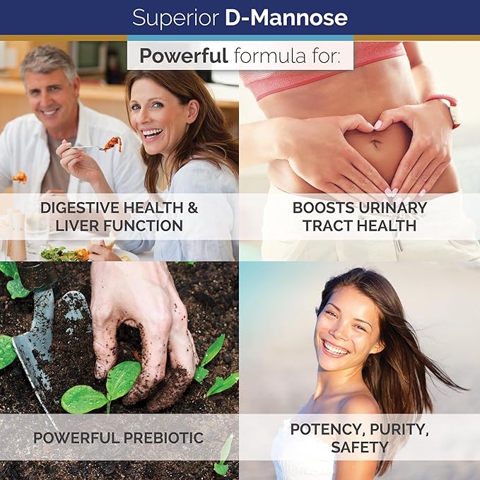 Superior Labs – Best D-Mannose NonGMO Dietary Supplement – 500mg, 120 Vegetable Capsules – Powerful Prebiotic – Boosts Urinary Tract Health – Supports Digestive Health & Liver Function