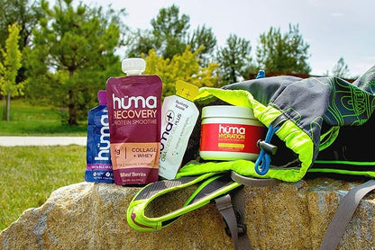 Huma Recovery Protein Smoothie, 20 Pouches – 15g Collagen + Whey Post Workout Recovery Drink – Ready-to-Drink Protein Shake with Real Fruit, Electrolytes, Healthy Fats