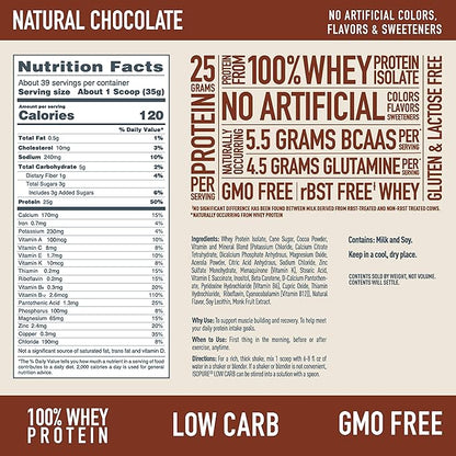 Isopure Protein Powder, Whey Protein Isolate Powder with Vitamin C & Zinc for Immune Support, 25g Protein, Low Carb & Keto Friendly, Flavor: Chocolate, 3 Pounds (Packaging May Vary)