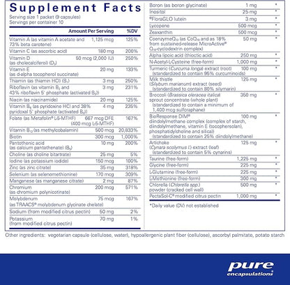 Pure Encapsulations UltraDetox 10-Day Pure Pack Providing Core Nutrients, Broccoli, Taurine, NAC, DIM, Modified Citrus Pectin and Chlorella | 10 Packets