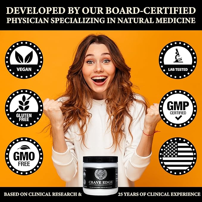 Crave Edge Alcohol Craving Support | Physician-Formulated | Anti Alcohol Replacement Drink | Stop Drinking Alcohol | Liver Detox | Fast Acting | No Big Pills or Bad Taste | 150G Powder-30 Servings