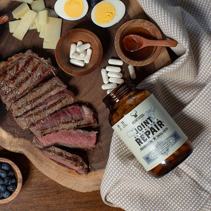 HEART & SOIL Grass Fed Joint Support Supplement - Bovine Tracheal Cartilage Immune Support Capsules - Joint Health Supplement for Women, Men, & Seniors - Non GMO Dietary Supplement - 180 Capsules