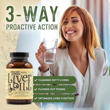 The Liver Pill 120 Capsules - Herbal Liver Cleanse Detox & Repair Pills with Burdock Root, Milk Thistle, Rosemary, and Flax Seed - Non-GMO, Organic, and Natural Liver Detox Pills for Men and Women