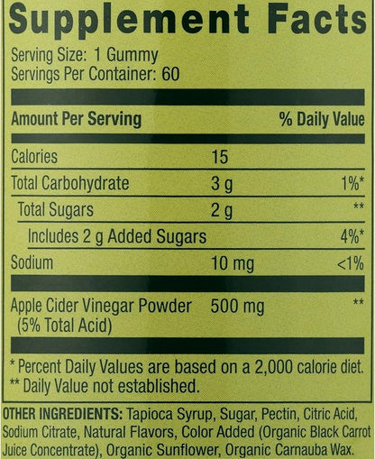 Spring Valley Apple Cider Vinegar Gummies- 500 mg 60 Ct (Pack 1), Boxed by Fusion Shop Store