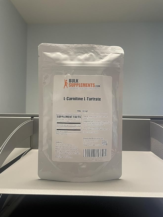 BulkSupplements.com L-Carnitine Tartrate Powder - Carnitine Supplement, L-Carnitine L-Tartrate, L Carnitine 1000mg - Unflavored & Gluten Free, 1000mg per Serving, 100g (3.5 oz) (Pack of 1)
