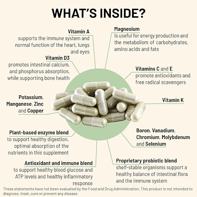 Mountain Peak Nutritionals Ultra High Multivitamin - Helps Support Well Being - Complete w/Vitamin A, Vitamin B12 & Probiotic Formula - Hypoallergenic Dietary Supplement (180 Vegetarian Capsules)