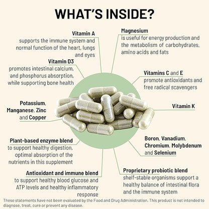 Mountain Peak Nutritionals Ultra High Multivitamin - Helps Support Well Being - Complete w/Vitamin A, Vitamin B12 & Probiotic Formula - Hypoallergenic Dietary Supplement (180 Vegetarian Capsules)