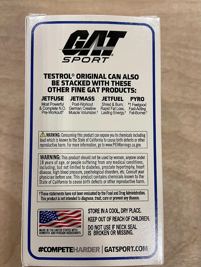 GAT Sport Testrol Original Test Booster | Male Performance, Vitality, Tribulus, Zinc, Magnesium | 60 Capsules