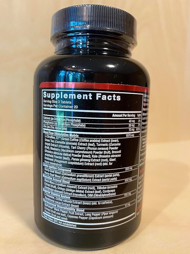 FORCE FACTOR Score! XXL Nitric Oxide Booster Supplement for Men with L-Citrulline, Horny Goat Weed, Black Maca, & Tribulus Terrestris to Increase Stamina, Energy, and Physical Performance, 60 Tablets