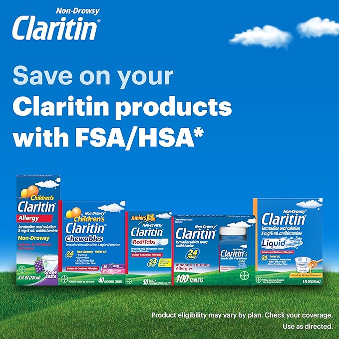 Claritin New Cooling Honey Flavored Liquid, 24hr Non-Drowsy Allergy Medicine for Adults — Instantly Soothing Liquid for Relief of Sneezing, Runny Nose, Watery Eyes and Itchy Throat 8 oz