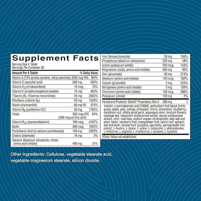 Nature's Sunshine Super Supplemental, 120 Tablets | Multivitamin for Men and Women Provides Vitamins, Minerals, Amino Acids, Herbs, Fruit Powders, Veggie Powders, and Carotenoids