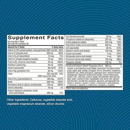 Nature's Sunshine Super Supplemental, 120 Tablets | Multivitamin for Men and Women Provides Vitamins, Minerals, Amino Acids, Herbs, Fruit Powders, Veggie Powders, and Carotenoids