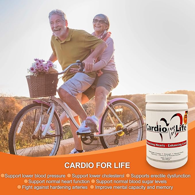 Cardio for Life L-Arginine Powder 16oz - Orange Natural Nitric Oxide Supplement Cardiovascular Increase Energy