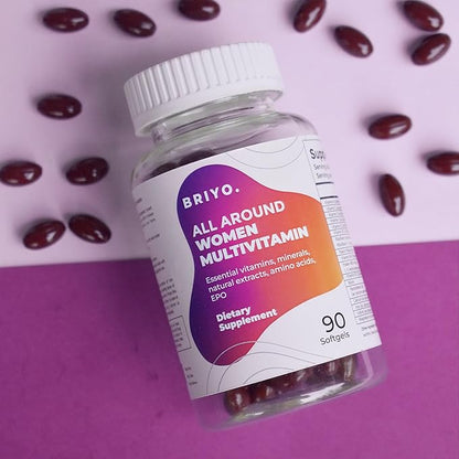 Briyo All Around Women - 38 nutrients (Essential Vitamins, Minerals, Natural extracts, Amino acids, Primrose Oil) - 90 Capsules