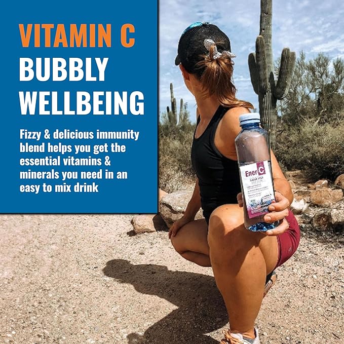 Ener-C Sugar Free Energy Mixed Berry & Orange Multivitamin Drink Mix Vitamin C 1000mg & Electrolytes - Natural Immunity Support with Real Fruit Juice Powders Non-GMO Vegan & Gluten Free - 60 Count