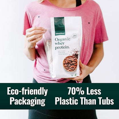 Natural Force Whey Protein Powder – Chocolate – Grass Fed Organic, Pure, Keto & Paleo Friendly, Low Carb, Kosher, Non GMO – 1 Pound