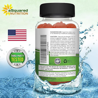 aSquared Nutrition Apple Cider Vinegar Gummies - 1500mg with The Mother - 90 ACV Gummies w/Vitamin B6 & B12, Folic Acid - Vegan Gummy Supplement Alternative to Capsules Pills & Drink