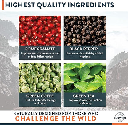 TruWild Motion All Natural Pre Workout Powder Drink Mix for Men & Women w/No Jitters or Crash – Whole Food Plant Based Vegan – Organic w/Electrolytes + BioPerine – 20 Servings (Pineapple Mango)