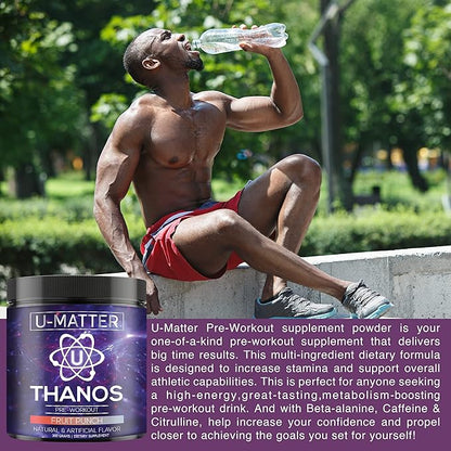 Thanos Pre-Workout Powder | Includes L-Taurine, Betaine Anhydrous, L-Arginine, L-Citrulline Malate & L-Tyrosine | Fruit Punch Flavored PreWorkout | Energy Boost, Pump, & Focus - 30 Servings