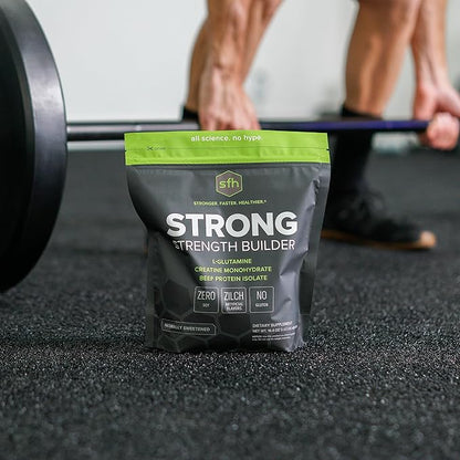 SFH Strong Muscle Builder Creatine Glutamine & Serum Beef Protein for Lean Muscle Growth & Strength | Keto Creatine Workout Supplements for Men & Women | Free of Gluten Sugar Soy GMO (1.19lb Bag)