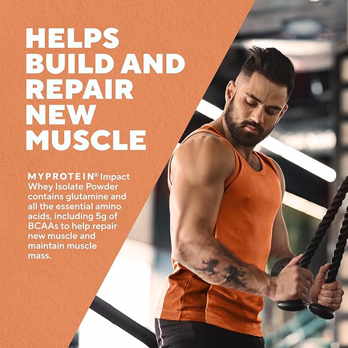 Myprotein® Impact Whey Isolate Protein Powder, Gluten Free Protein Powder, Muscle Mass Protein Powder, Dietary Supplement for Weight Loss, GMO & Soy Free, Whey Protein Powder , Unflavored, 2.2 Lbs