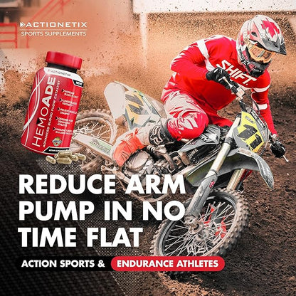 HemoAde Advanced Blood Flow Catalyst, Muscle Cramp Defense, Increase VO2, Endurance Supplement, Athletic Performance Supplements, Running Supplement, Mountain Bike Supplement, 60 Capsules