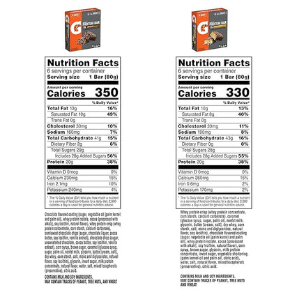 Gatorade Whey Protein Bars, Variety Pack, 2.8 oz bars , 18 Count (Pack of 1)