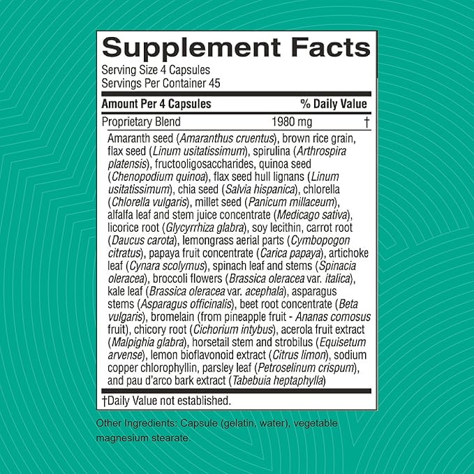 Nature's Sunshine Ultimate Greenzone, 180 Capsules | Supports Immunity, Helps Maintain a Balanced PH Level, and is Full of Nutritional Grains, Herbs, Fruits