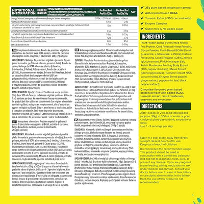 Vivo life Perform Plant Protein Powder - Raw Cacao, Vegan, 7 Servings - 266g / 9.38oz, BCAA Pea & Hemp Blend