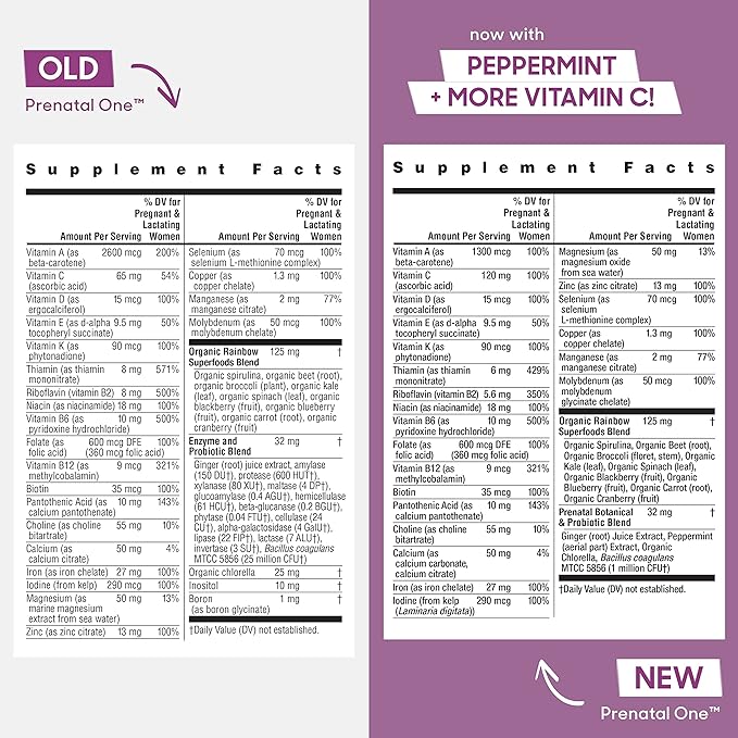 Rainbow Light High-Potency Prenatal One Multivitamin, Prenatal Health Multivitamin Supports Mom's Health and Baby's Development, With Vitamin C, Vegan, 30 Count