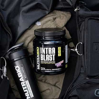 NutraBio Intra Blast BCAA EAA Electrolyte and Hydration Powder - Amino Acid Supplement, EAA/BCAA Powder - Non-GMO and Gluten Free - Grape Berry Crush- 30 Servings