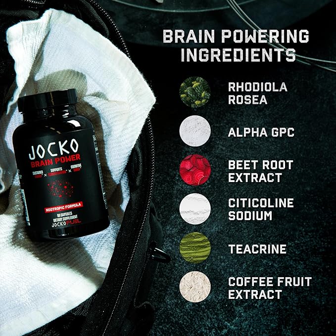 Jocko Fuel Discipline GO Brain Booster - Nootropic Dietary Supplements for Memory & Focus - PreWorkout Energy & Focus Supplement (90 Capsules)