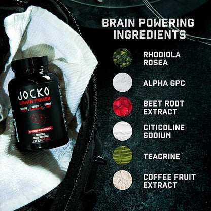 Jocko Fuel Discipline GO Brain Booster - Nootropic Dietary Supplements for Memory & Focus - PreWorkout Energy & Focus Supplement (90 Capsules)