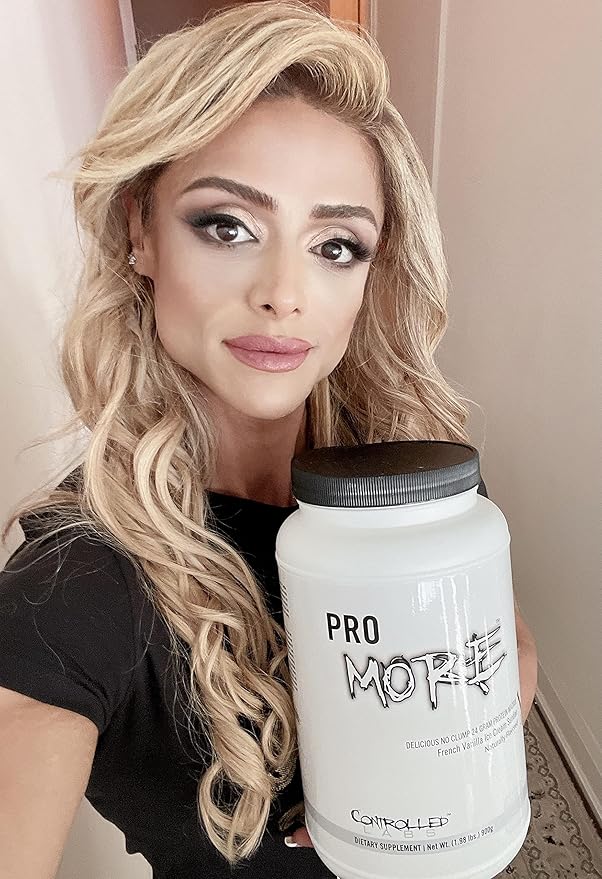 CONTROLLED LABS PROmore Protein Powder (27 Servings) - 24g Protein Per Scoop - 94% Sugar-Free, Premium Smooth-Drink Formula (Chocolate Ice Cream Sundae) (27 Servings, French Vanilla Ice Cream Sundae)