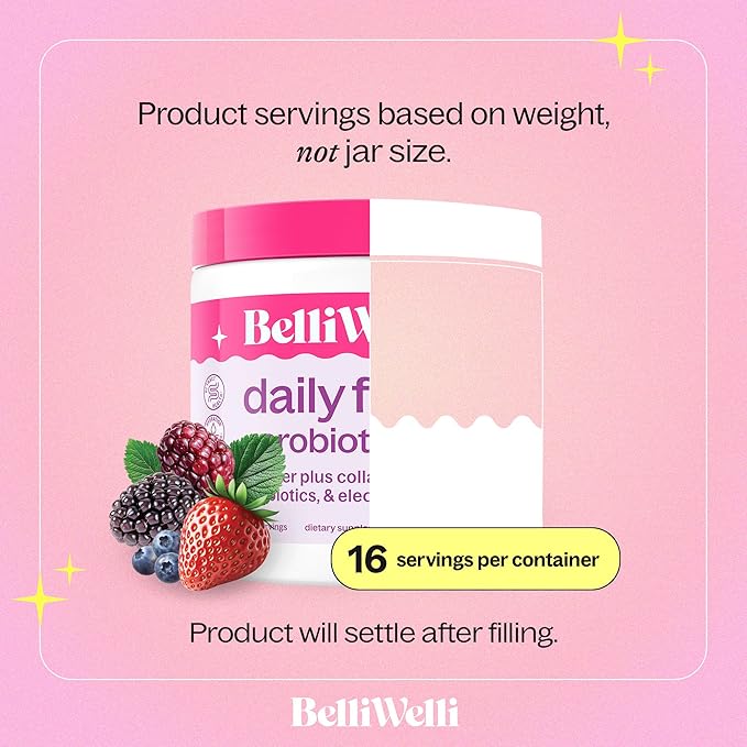 Daily Fiber Supplement Powder with Collagen, Probiotics & Electrolytes | Supports Digestive Health, Gut Balance & Debloating | Wild Berry | 16 Servings