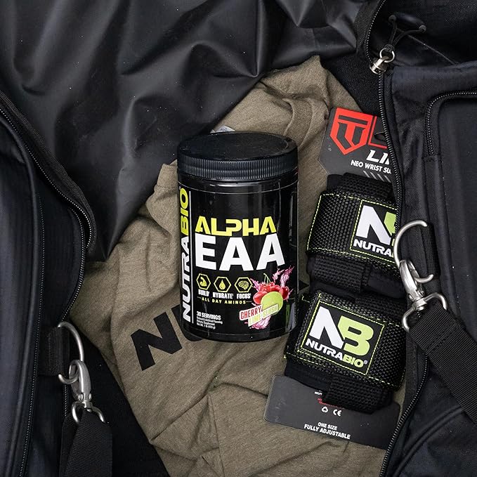 NutraBio Alpha EAA Hydration and Recovery Supplement - Full Spectrum EAA BCAA Matrix with Electrolytes, Nootropics, Coconut Water - Recovery, Energy, Focus, & Hydration Supplement (Cherry Lime Slush)