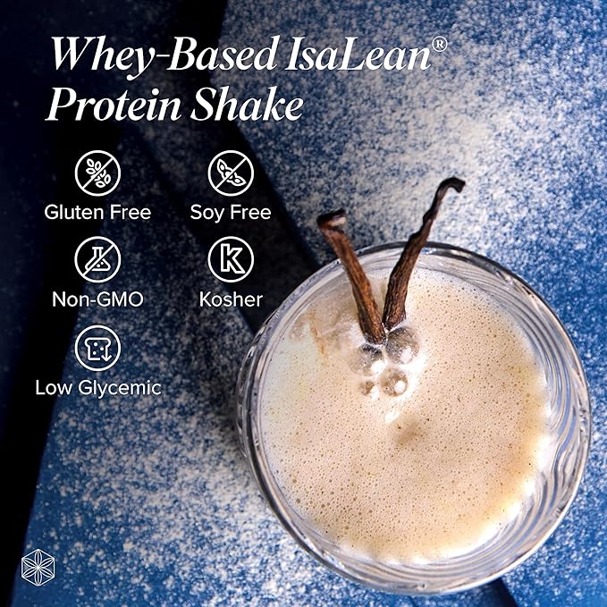 Isagenix IsaLean Shake - Meal Replacement Protein Shake Supports Healthy Weight & Muscle Growth - Protein Powder Enriched with 23 Vitamins - Creamy French Vanilla, 29.1 Oz (14 Servings)