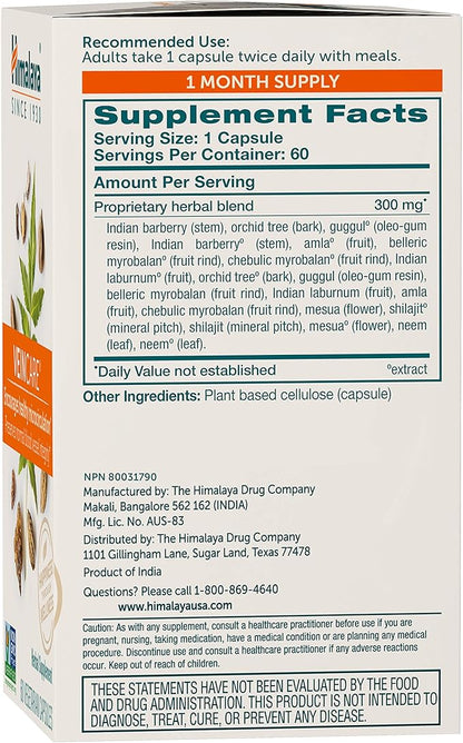 Himalaya VeinCare for Healthy Vein Walls and Rectal Comfort, 300mg, 60 Capsules, 1 Month Supply