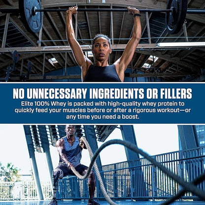 Dymatize Elite 100% Whey Protein Powder, L-Leucine, Quick Absorbing & Fast Digesting for Optimal Muscle Recovery, Gourmet Vanilla, 32 Oz