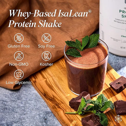 Isagenix IsaLean Shake - Complete Superfood Meal Replacement Drink Mix for Maintaining Healthy Weight and Lean Muscle Growth – Chocolate Mint - 14 Servings