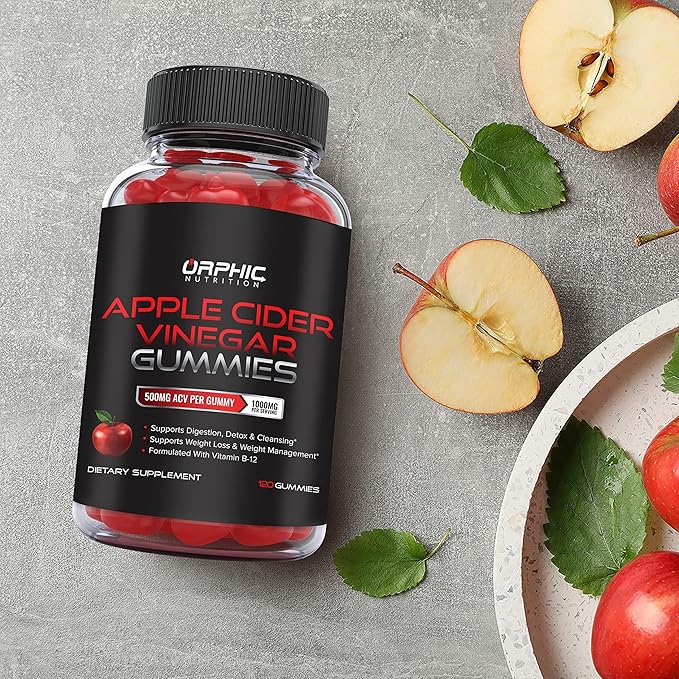 Apple Cider Vinegar Gummies - 1000mg - Formulated to Support Normal Energy Levels & Gut Health - Supports Digestion, Detox & Cleansing - ACV Gummies W/VIT B12, Beetroot (120 Gummies)