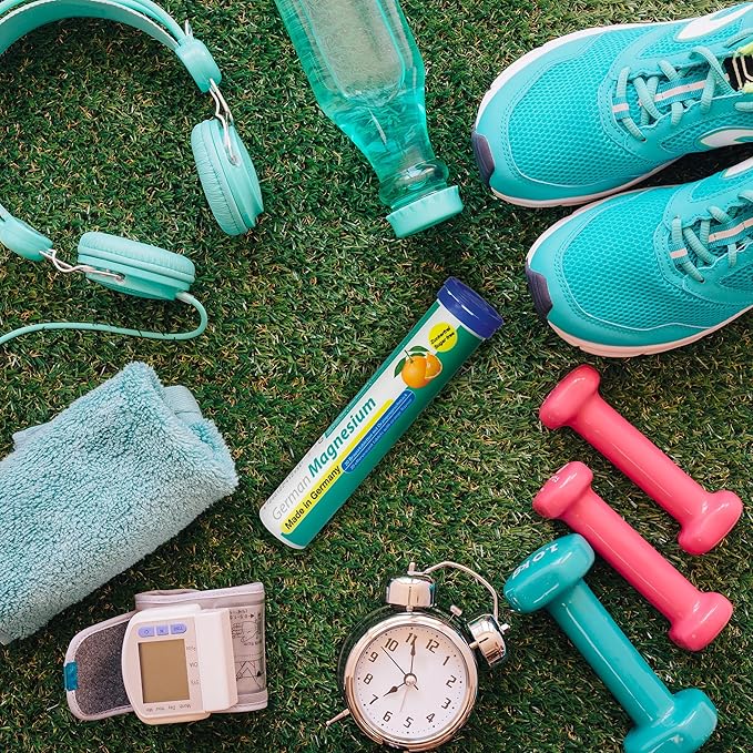 German Magnesium Oxide Supplement | Effervescent Tablets | Orange Flavor – 200 mg Magnesium per Serving | Sugar Free, Vegan – T&D Pharma – Made in Germany