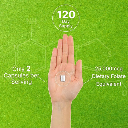 DEAL SUPPLEMENT L Methylfolate 15mg Per Serving, 240 Veggie Capsules – Active Folic Acid Form (5-MTHF), Bioavailable Methylated Folate – Prenatal, Energy, & Brain Support Supplement – Non-GMO