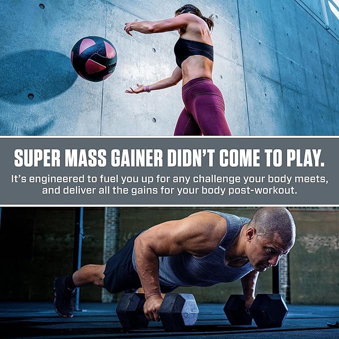 Dymatize Super Mass Gainer Protein Powder, 1280 Calories & 52g Protein, 10.7g BCAAs, Mixes Easily, Tastes Delicious, Rich Chocolate, 6 lbs