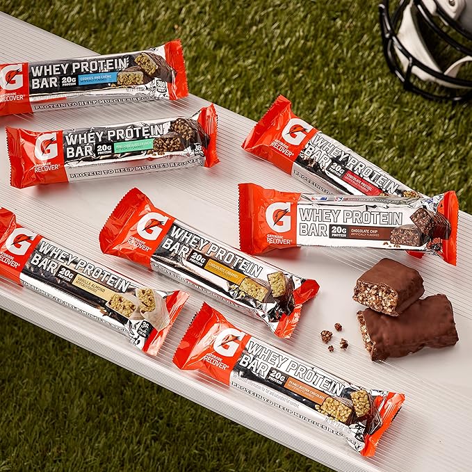 Gatorade Whey Protein Bars, Variety Pack, 2.8 oz bars , 18 Count (Pack of 1)